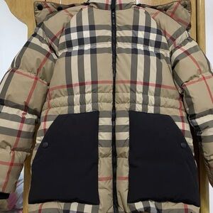 Burberry Beige and Black Puffer Jacket
